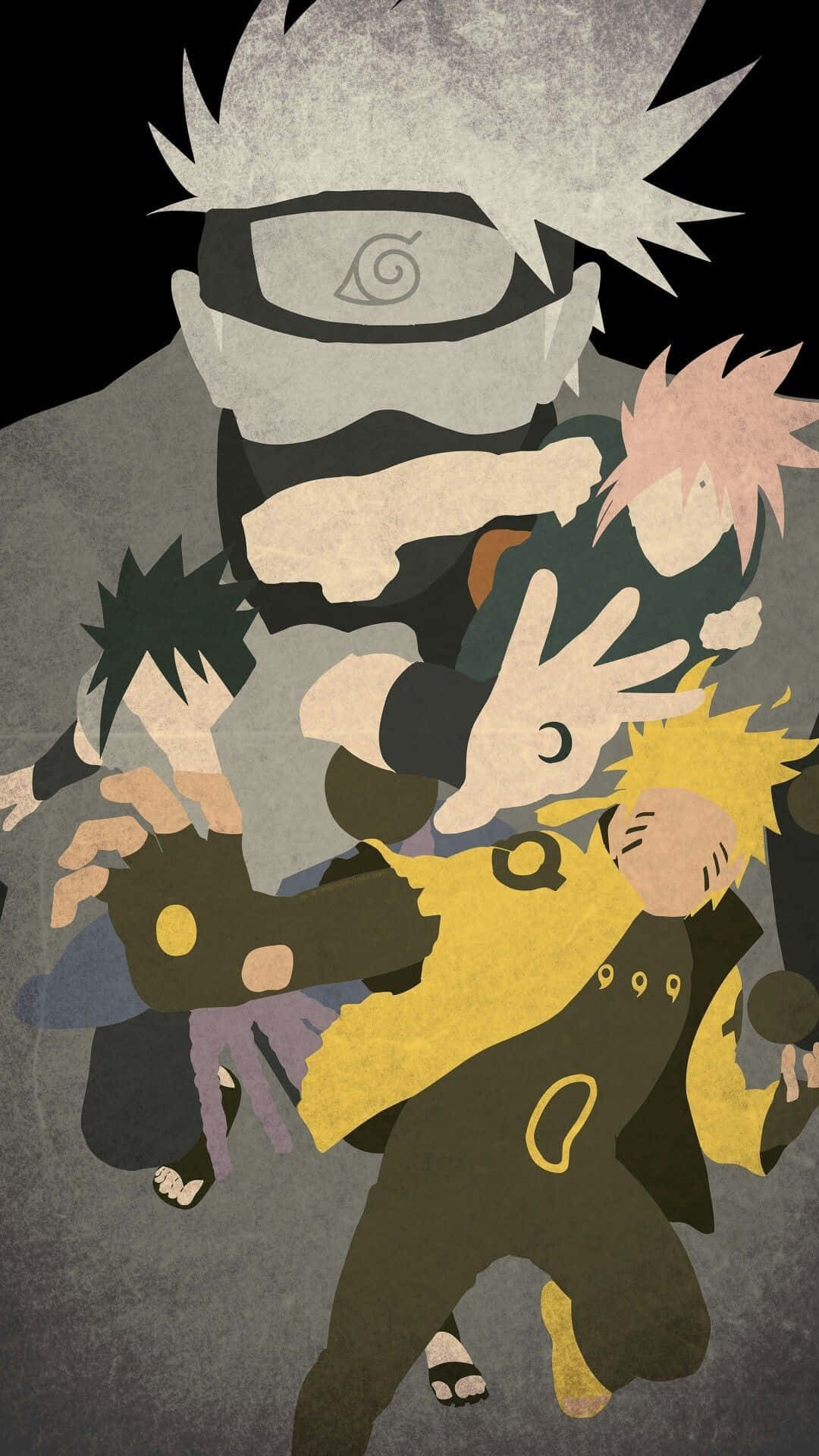 Arte vectorial del Equipo 7 Naruto estético para teléfono Fondos de pantalla
