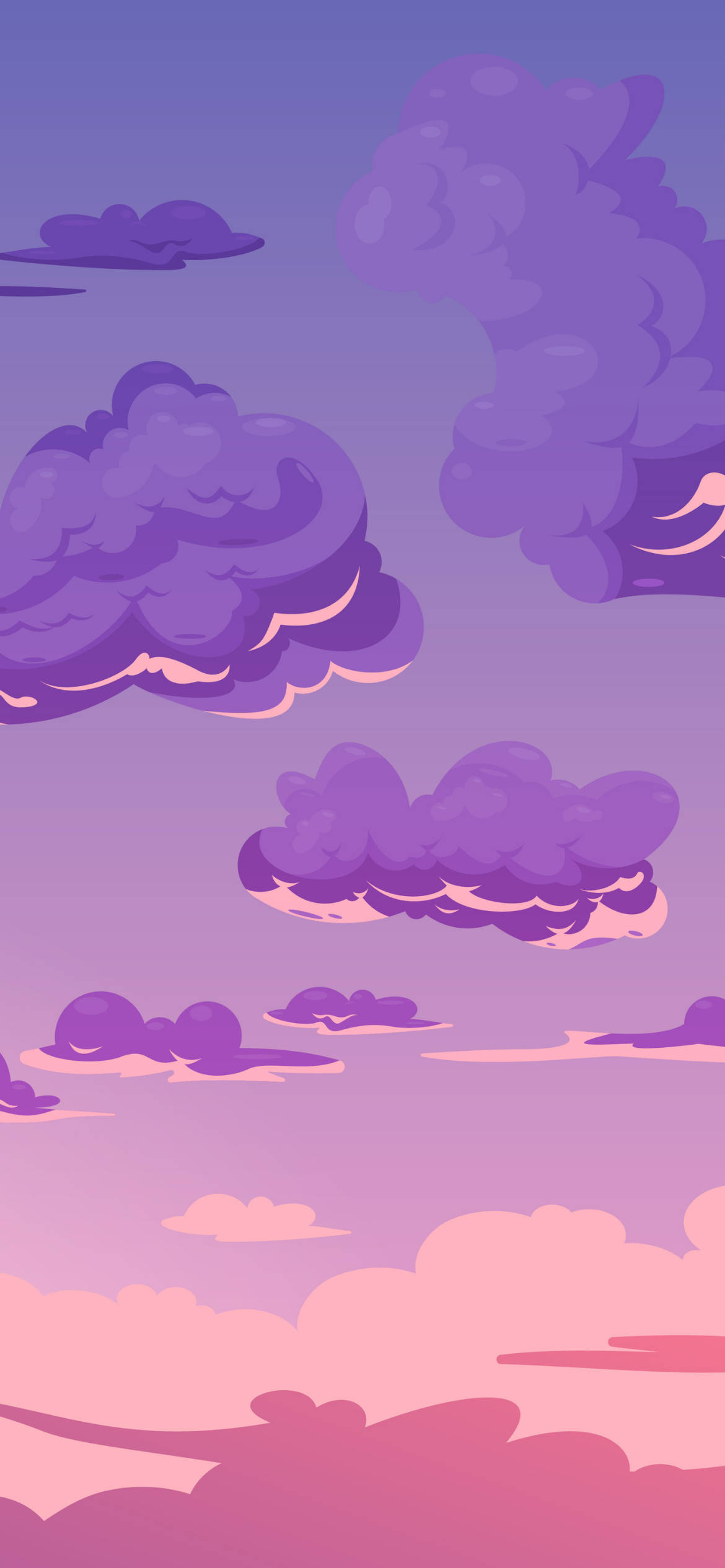 Arte Vectorial Nubes Púrpuras iPhone 12 Fondos de pantalla