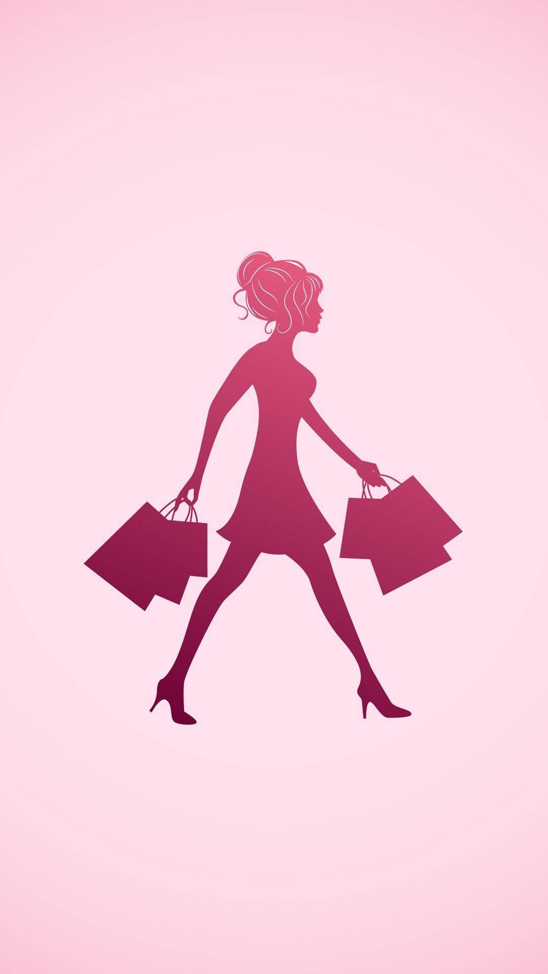 Arte vectorial rosa de compras Fondos de pantalla