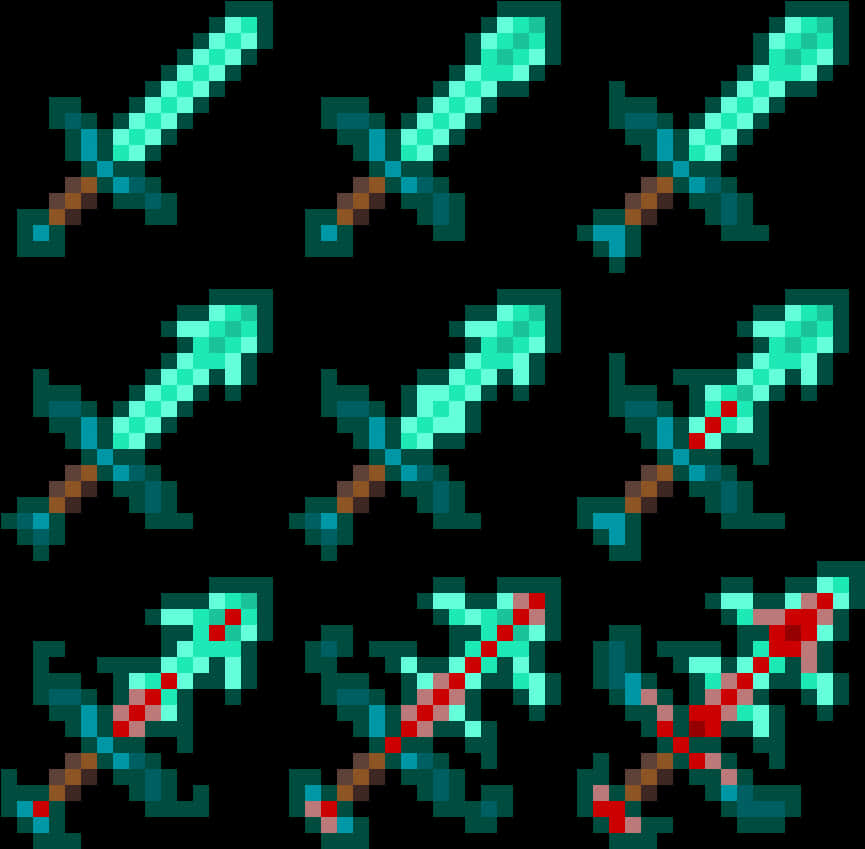 Artes pixeladas de espadas de Minecraft Fondos de pantalla