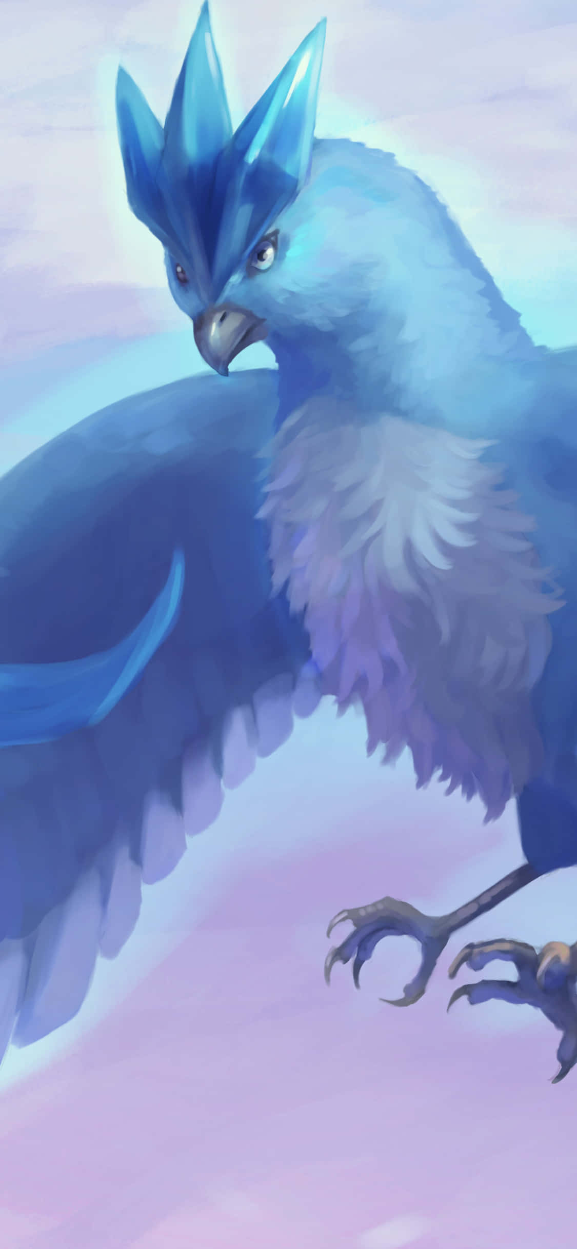 Articuno en Fondo Degradado Pastel Fondos de pantalla