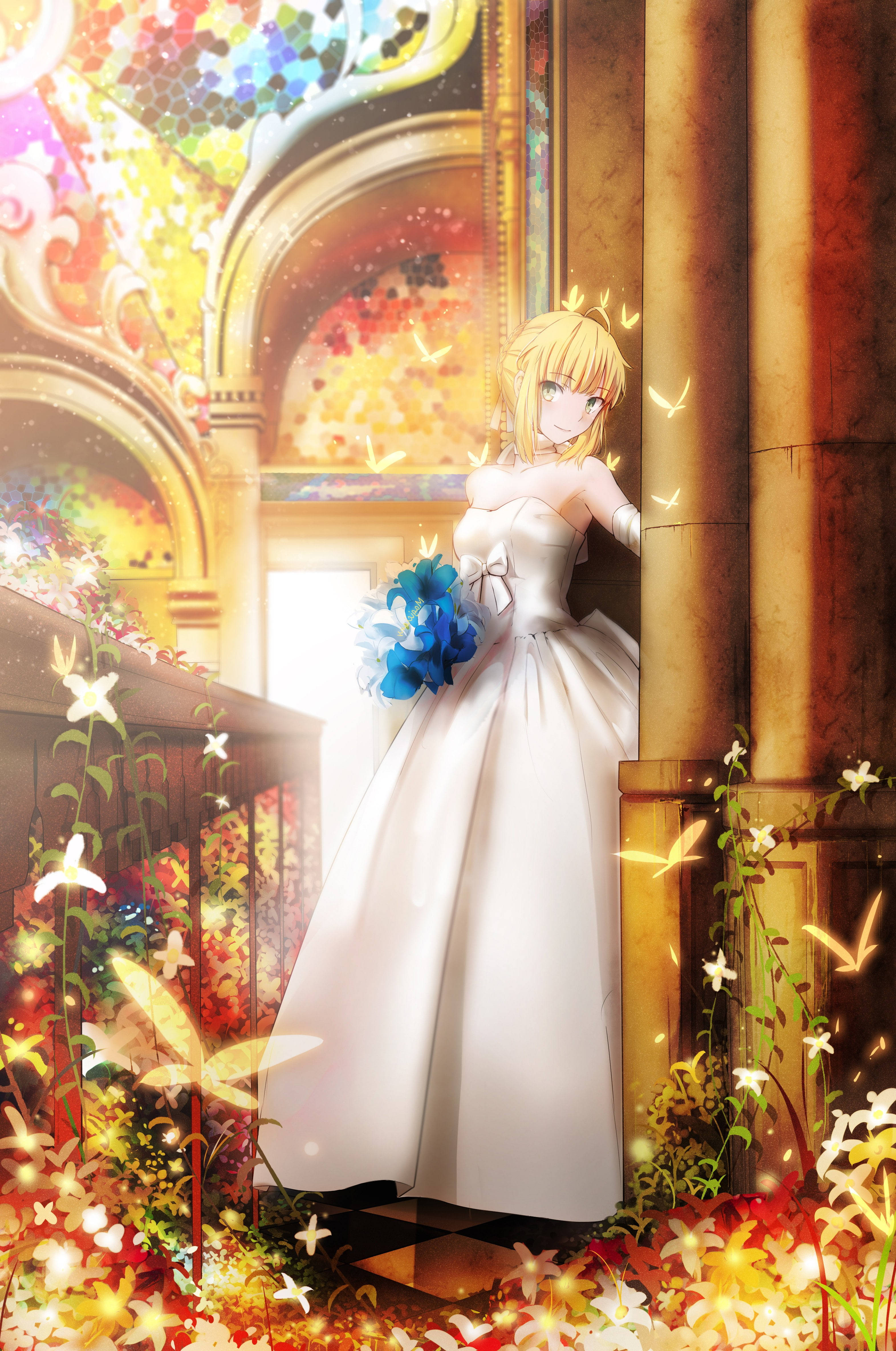 Artoria Pendragon Vestido de Novia Fondos de pantalla