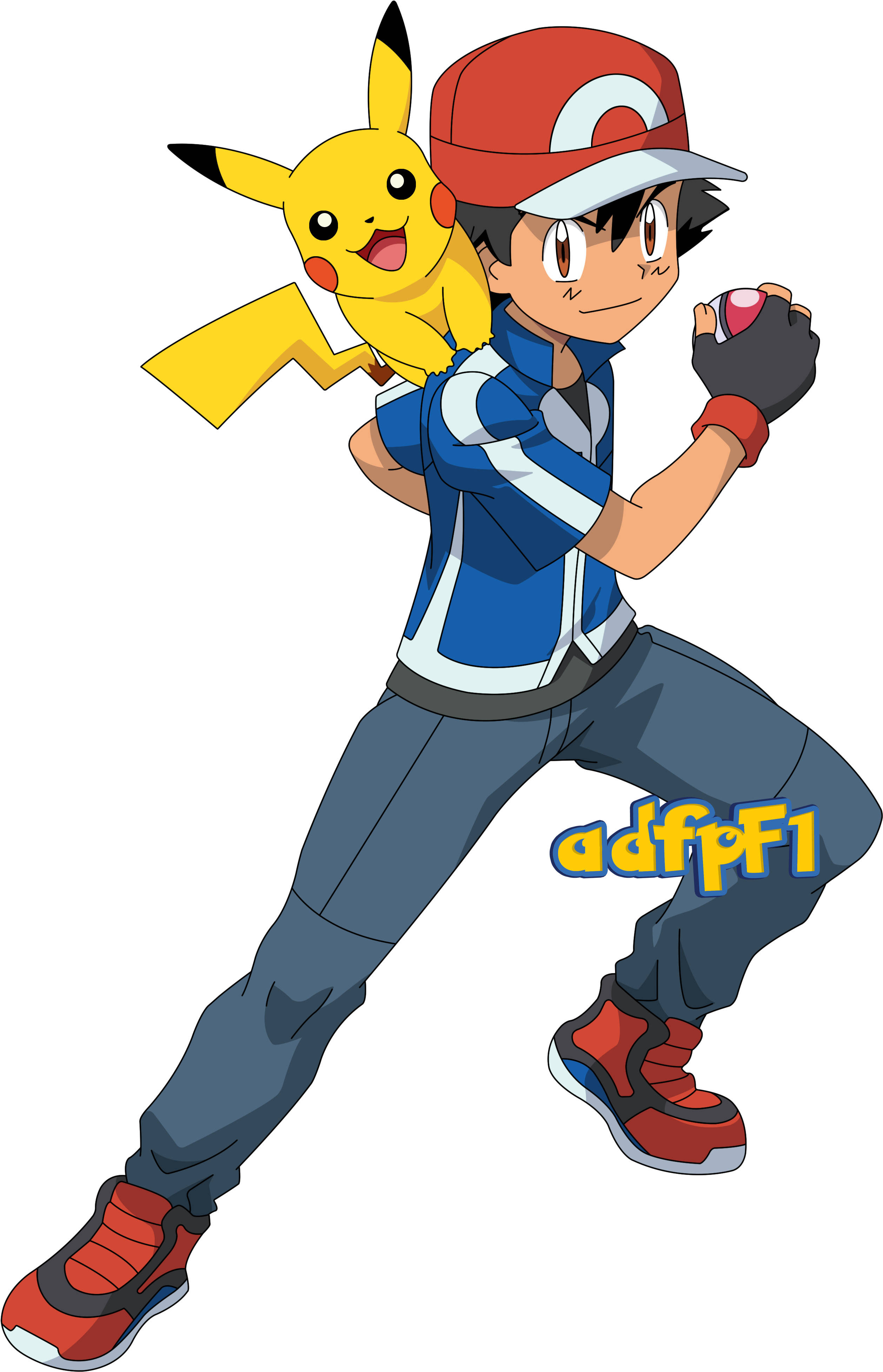 Ash y Pikachu en Pose Dinámica HD Fondos de pantalla