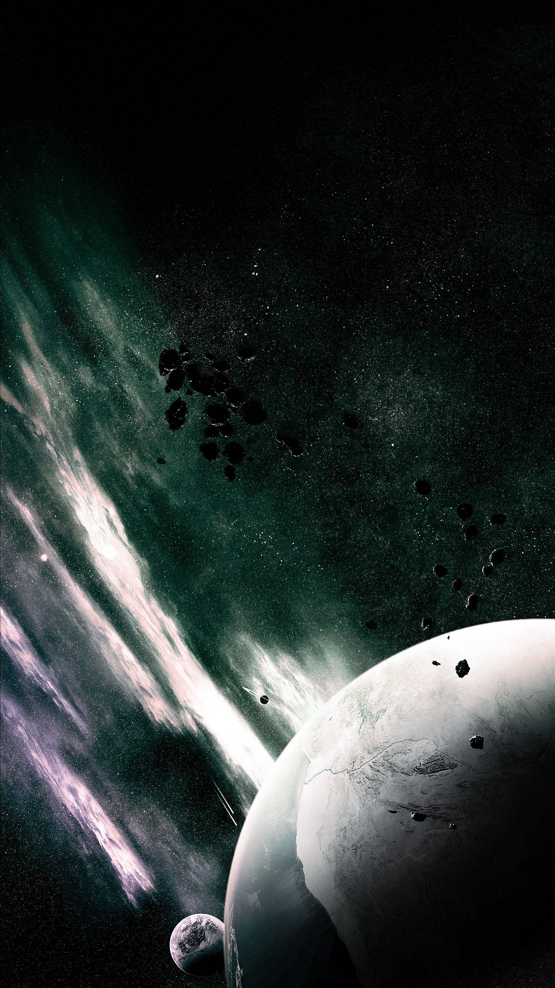 Asteroides en el Espacio 4K para Celular Fondos de pantalla