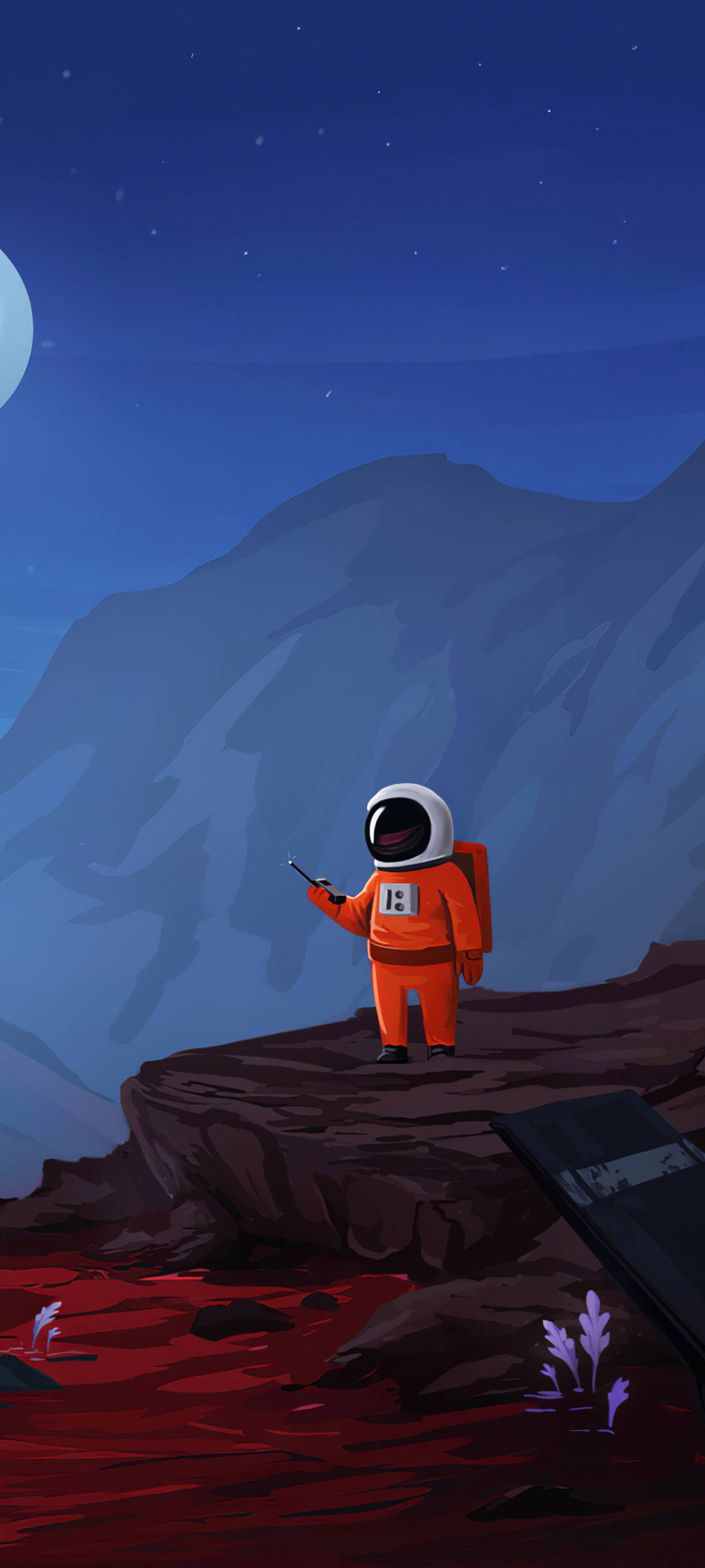Astronauta caricatura con walkie-talkie Fondos de pantalla