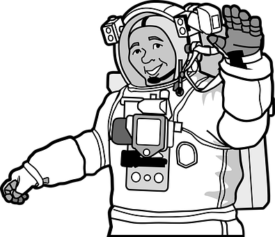 Astronauta caricatura saludando Fondos de pantalla