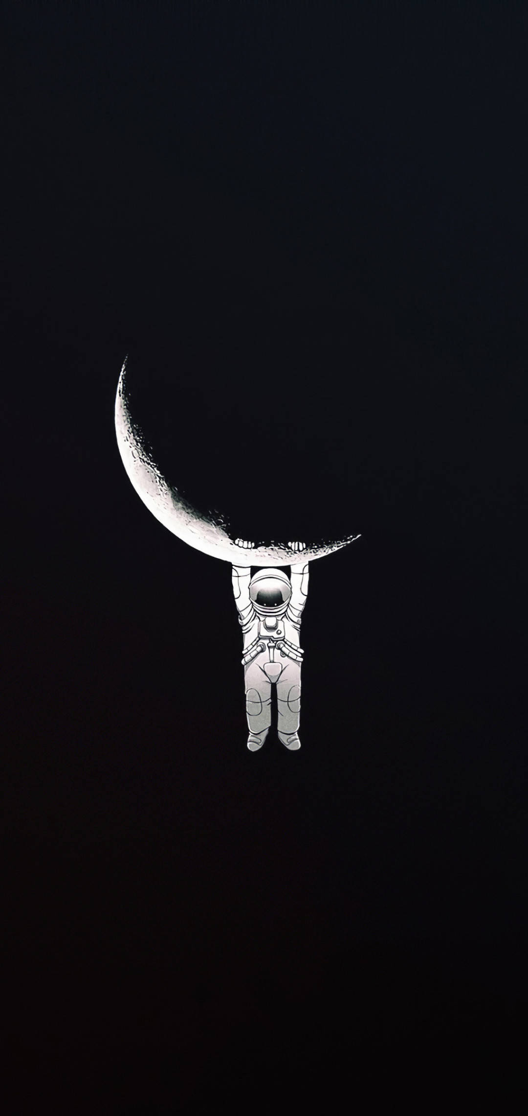 Astronauta Colgado de la Luna Fondo Negro Genial Fondos de pantalla