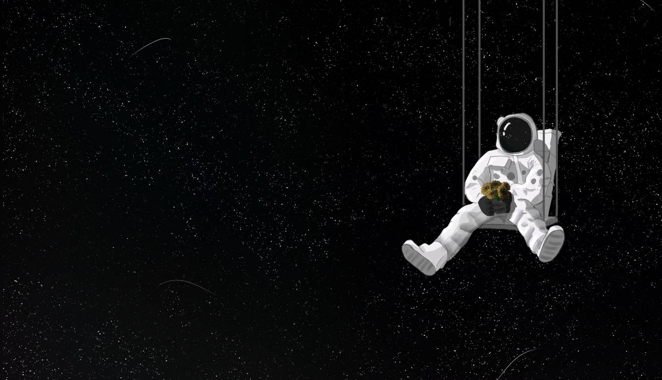 Astronauta Colgante Oscuro para Laptop Fondos de pantalla