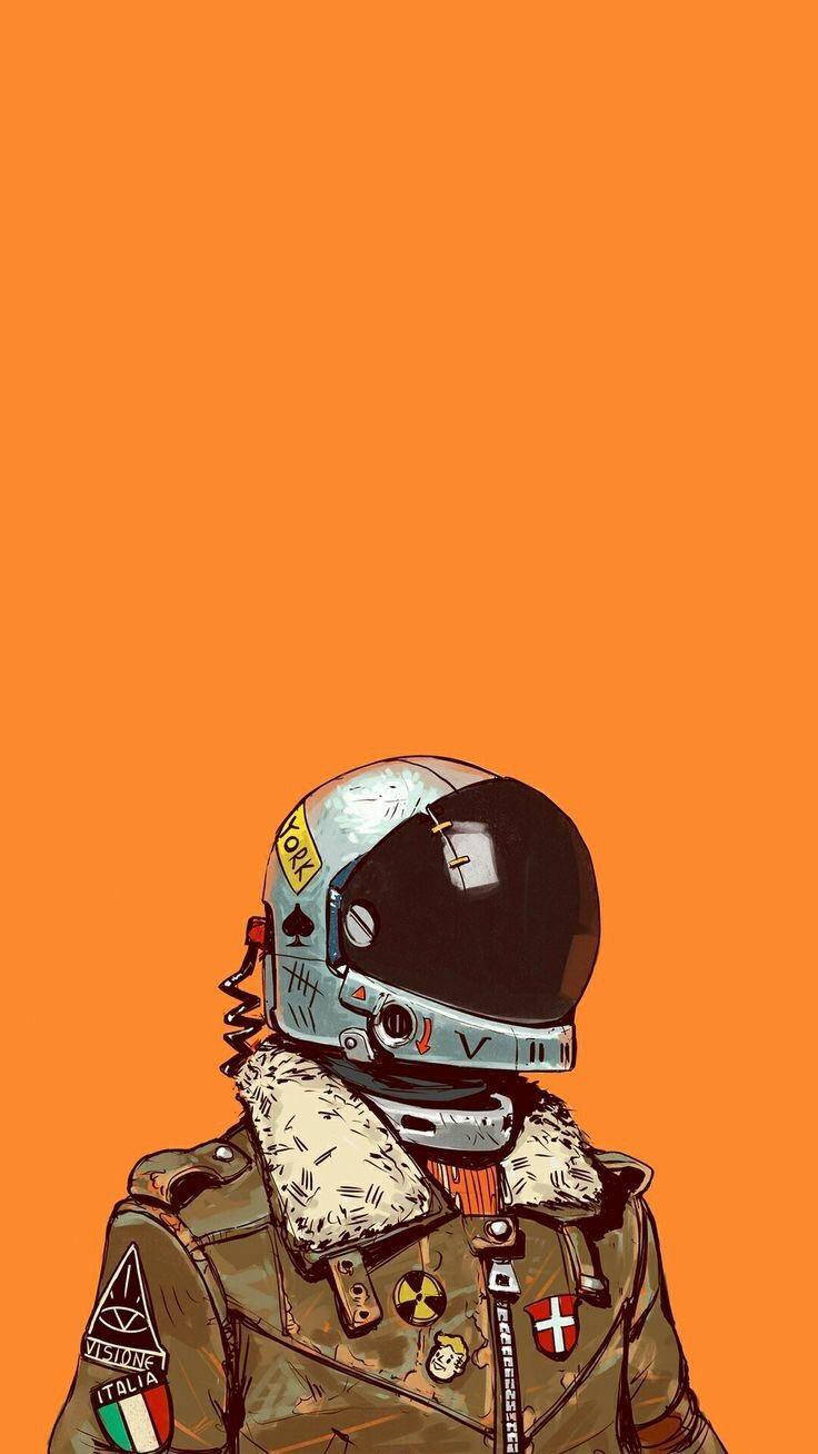 Astronauta con Estética de Chaqueta de Aviador Fondos de pantalla