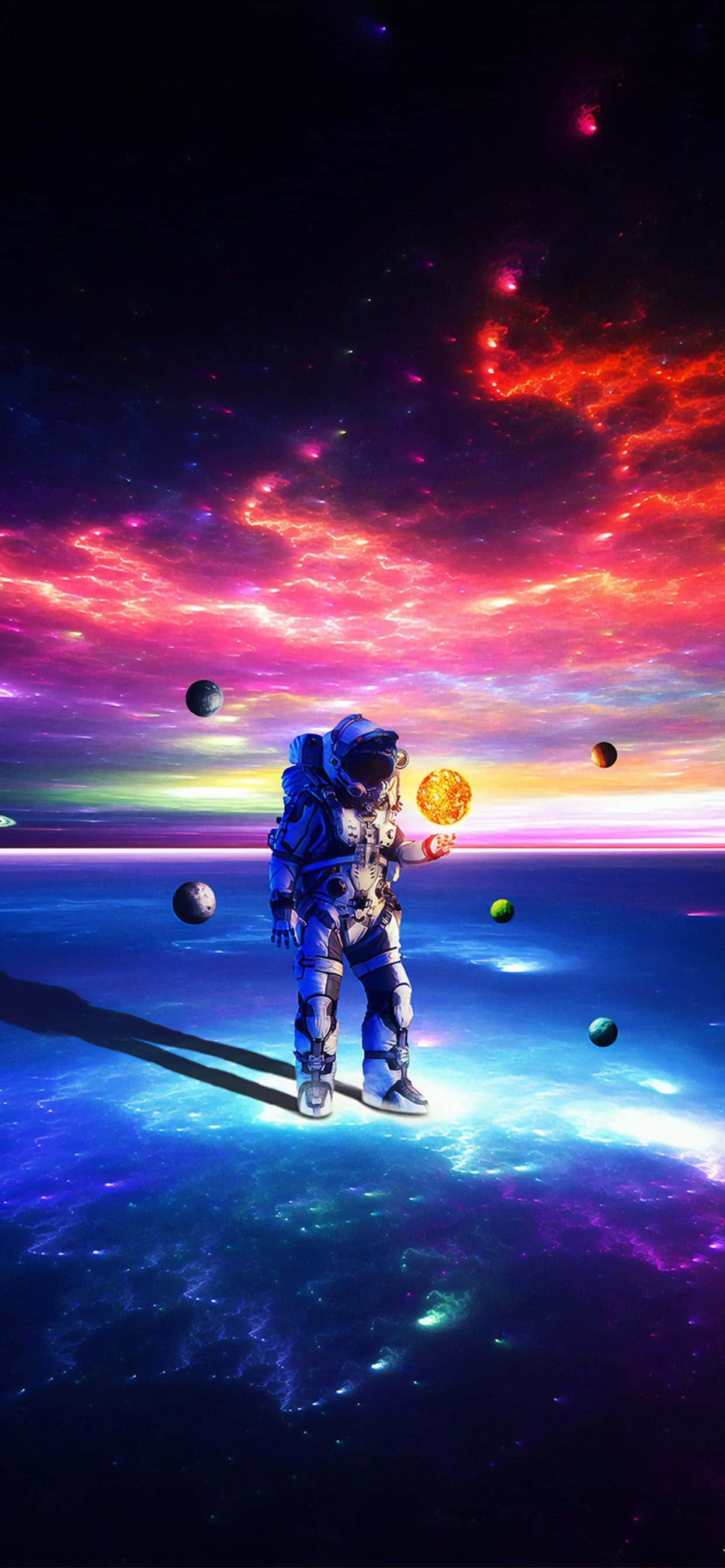 Astronauta de pie en el espacio con monedas Fondos de pantalla