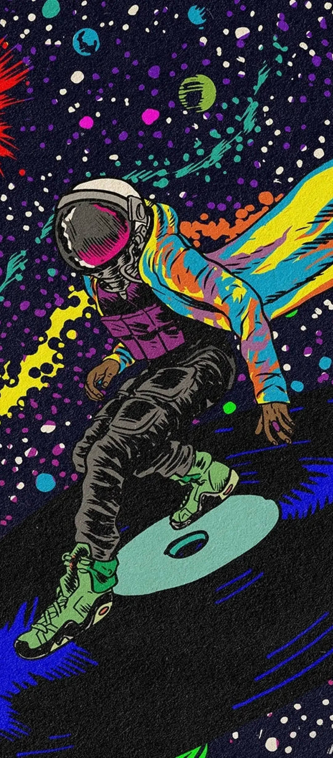 Astronauta Disco Vibrante Fondos de pantalla