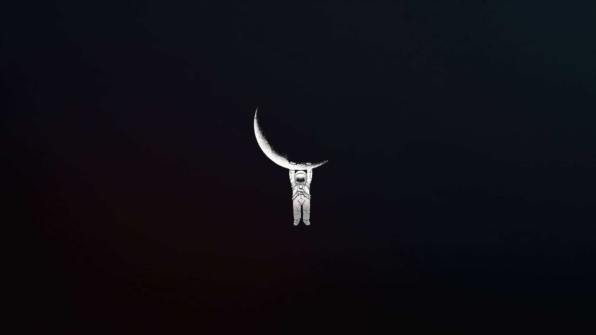 Astronauta Negro y Luna Linda Fondos de pantalla