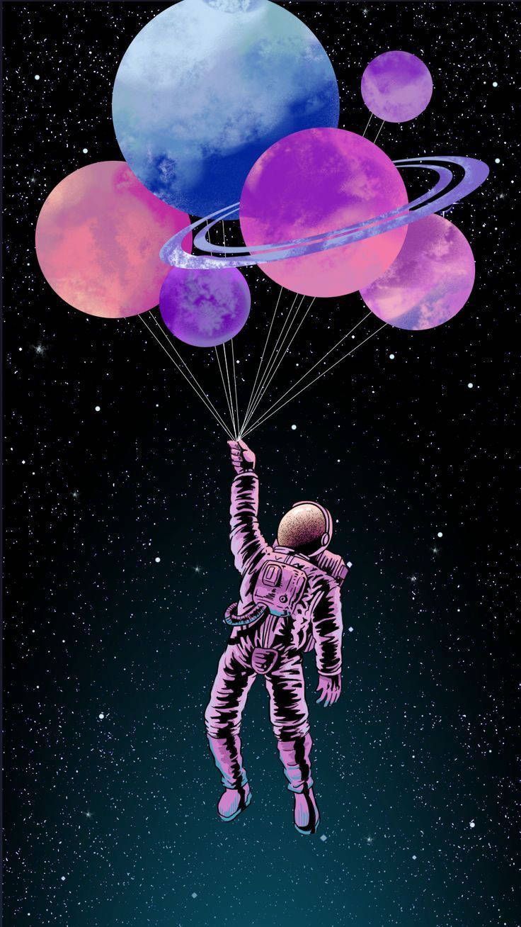 Astronauta volador estético para iPhone Fondos de pantalla