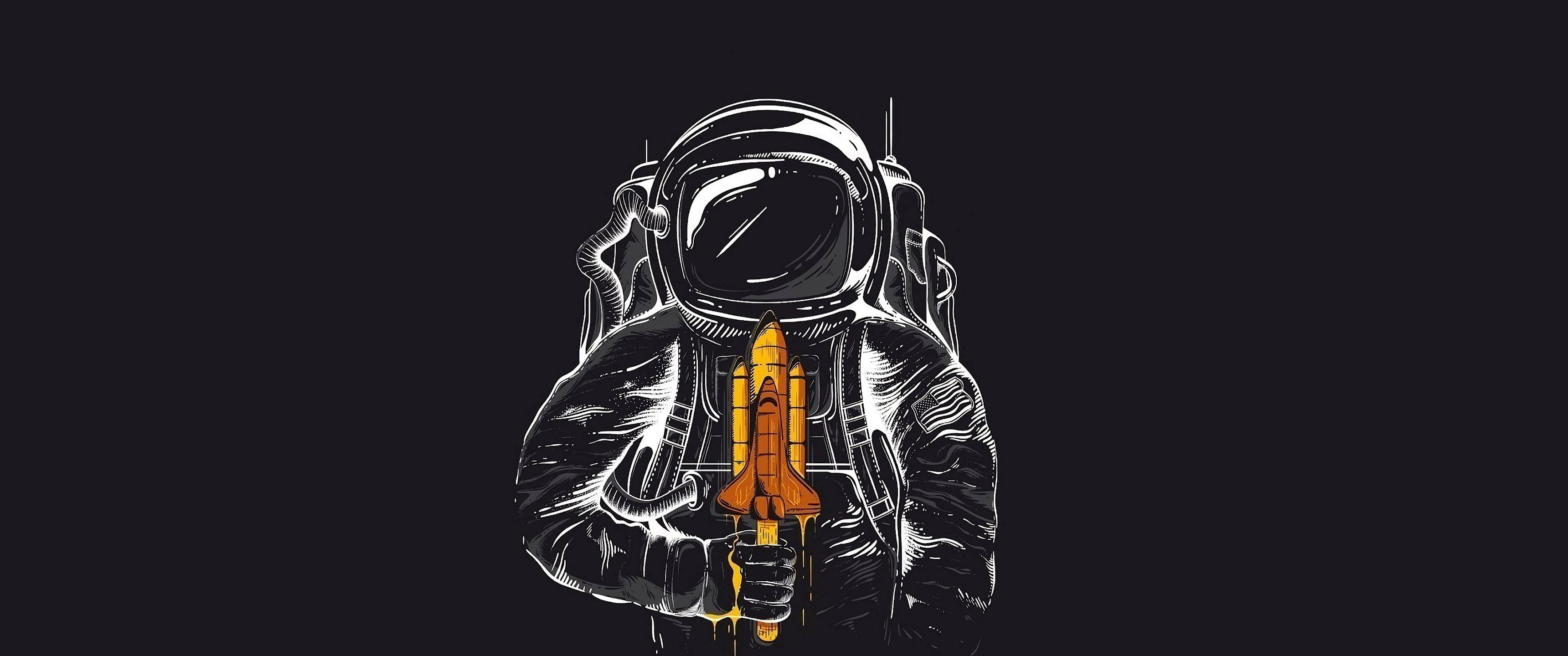 Astronauta y transbordador espacial estética espacial Fondos de pantalla