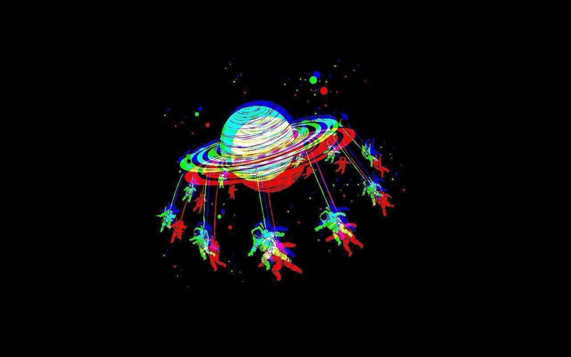 Astronautas de Estética Oscura y Psicodélica Fondos de pantalla