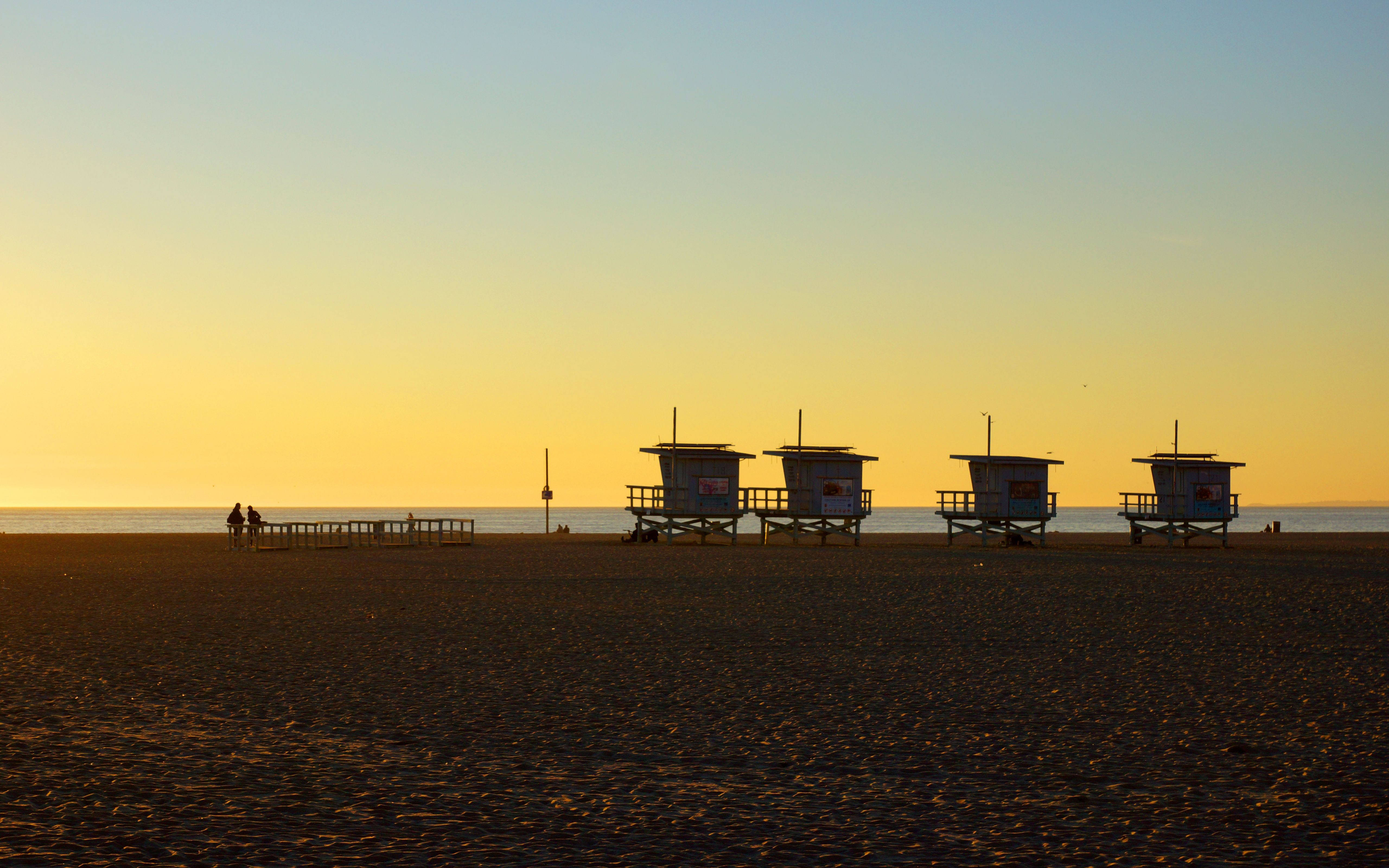 Atardecer azul amarillento de Los Ángeles Fondos de pantalla