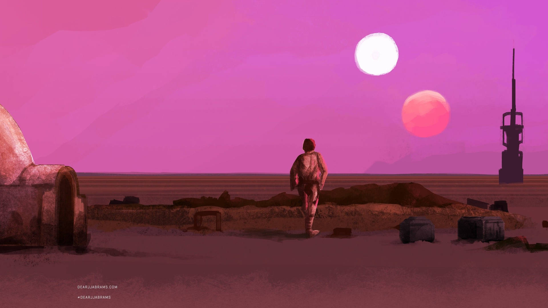 Fondo de pantalla de atardecer binario estético para laptop