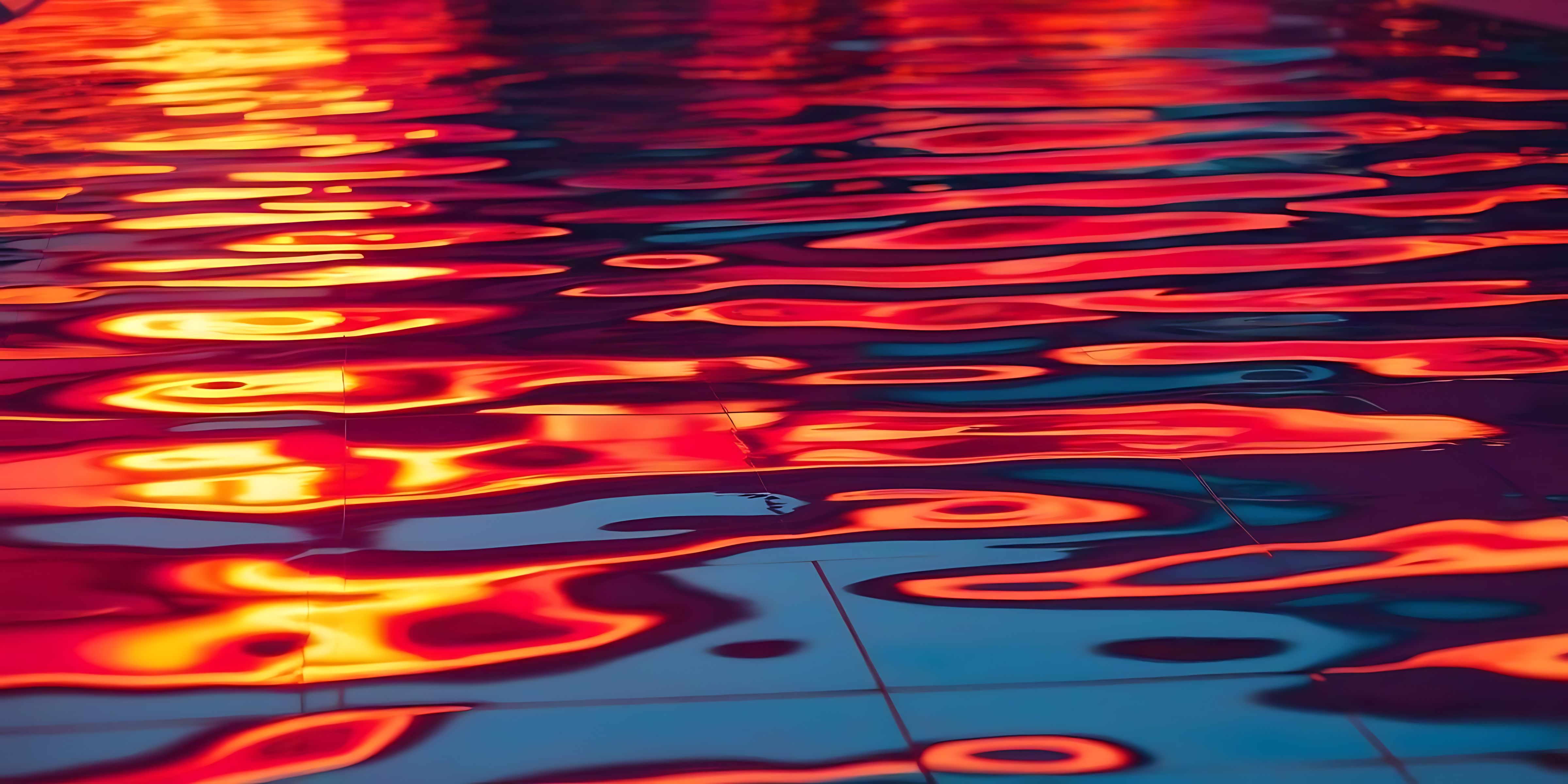 Atardecer Colorido en Agua Ondulada Fondos de pantalla