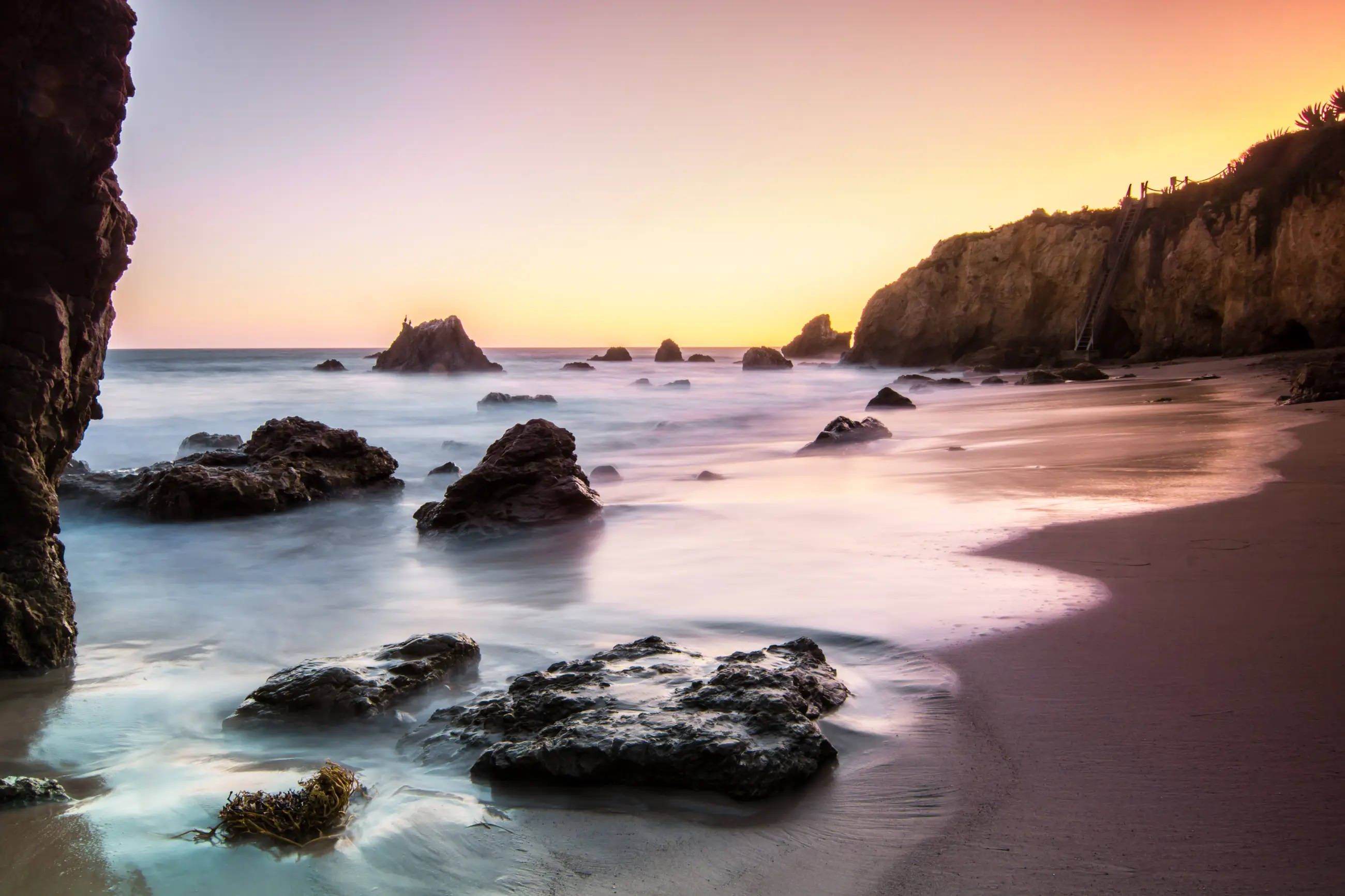 Atardecer de Los Ángeles en El Matador Fondos de pantalla