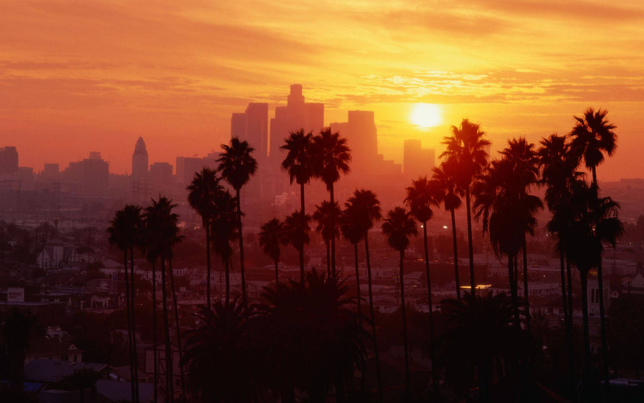 Atardecer Dorado en Los Ángeles Fondos de pantalla