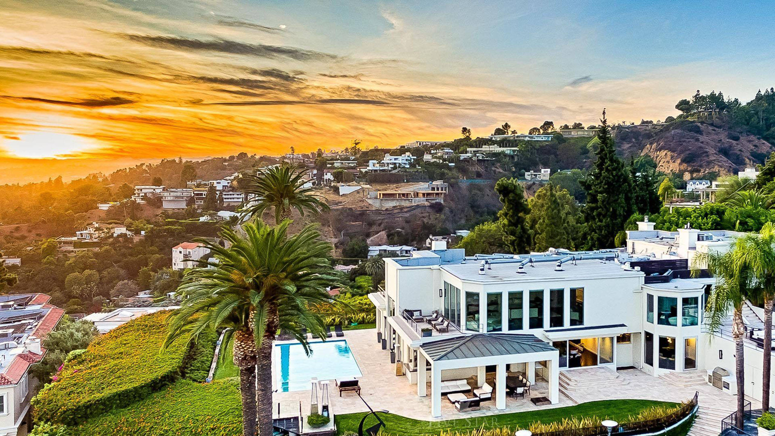 Atardecer en Beverly Hills Los Ángeles Fondos de pantalla