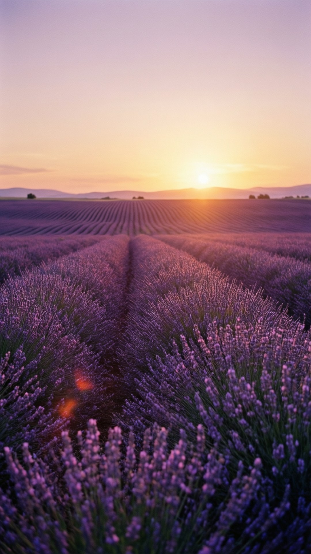 Atardecer en campos de lavanda Fondos de pantalla