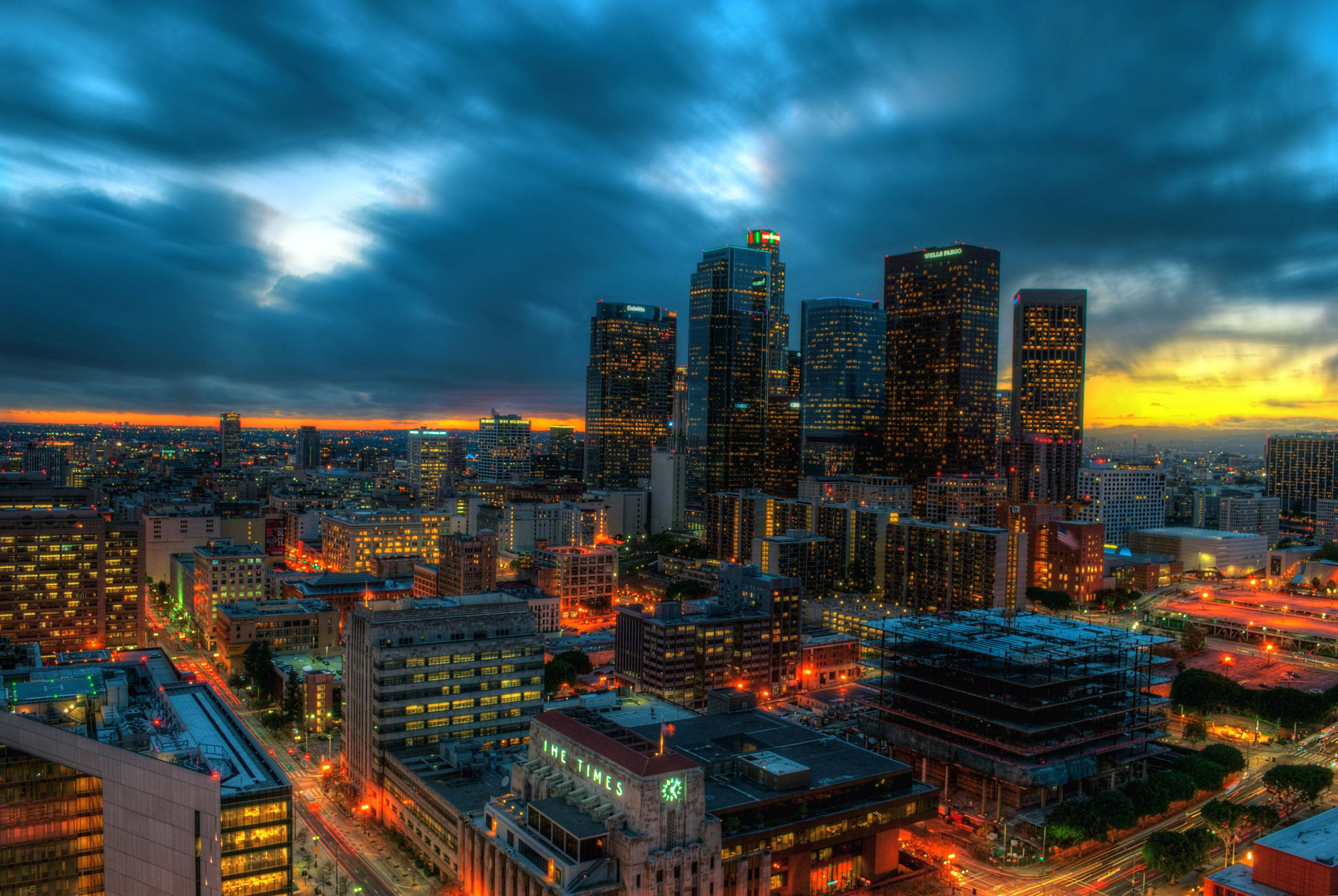 Atardecer en el centro de Los Ángeles Fondos de pantalla