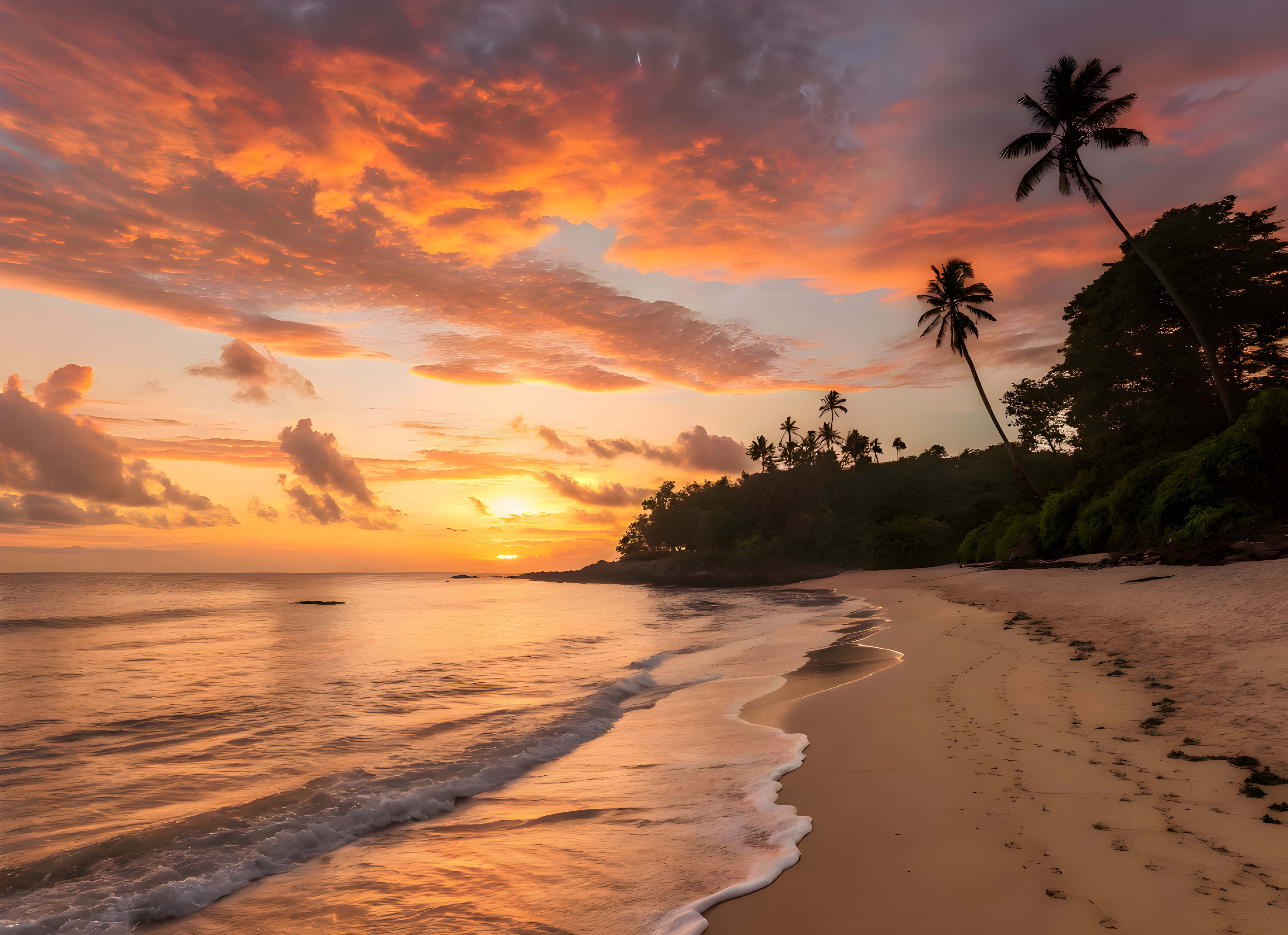Atardecer en la playa Fondos de pantalla