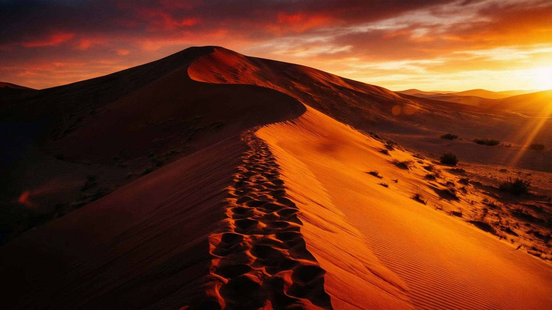 Atardecer en las Dunas del Desierto Fondos de pantalla