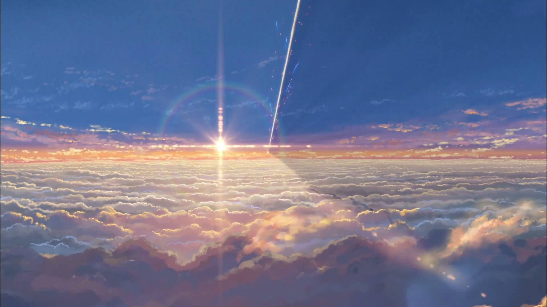 Atardecer en las nubes del anime Your Name Fondos de pantalla