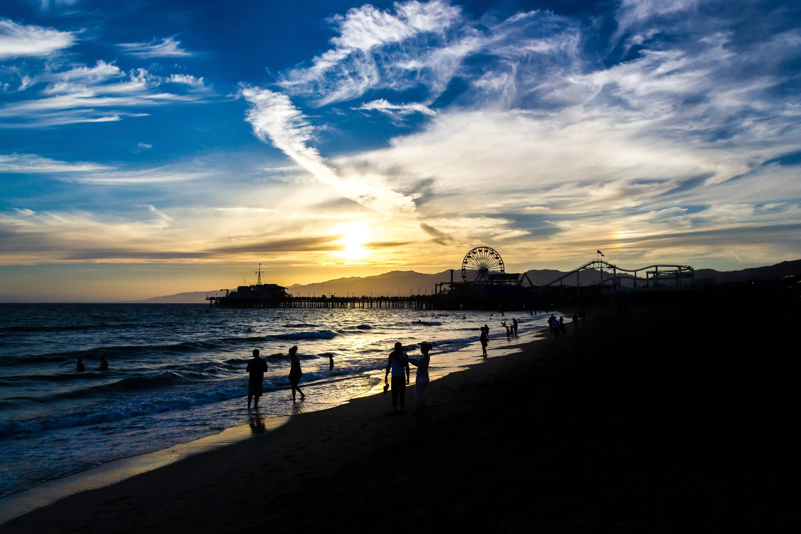 Atardecer en Santa Mónica, Los Ángeles Fondos de pantalla