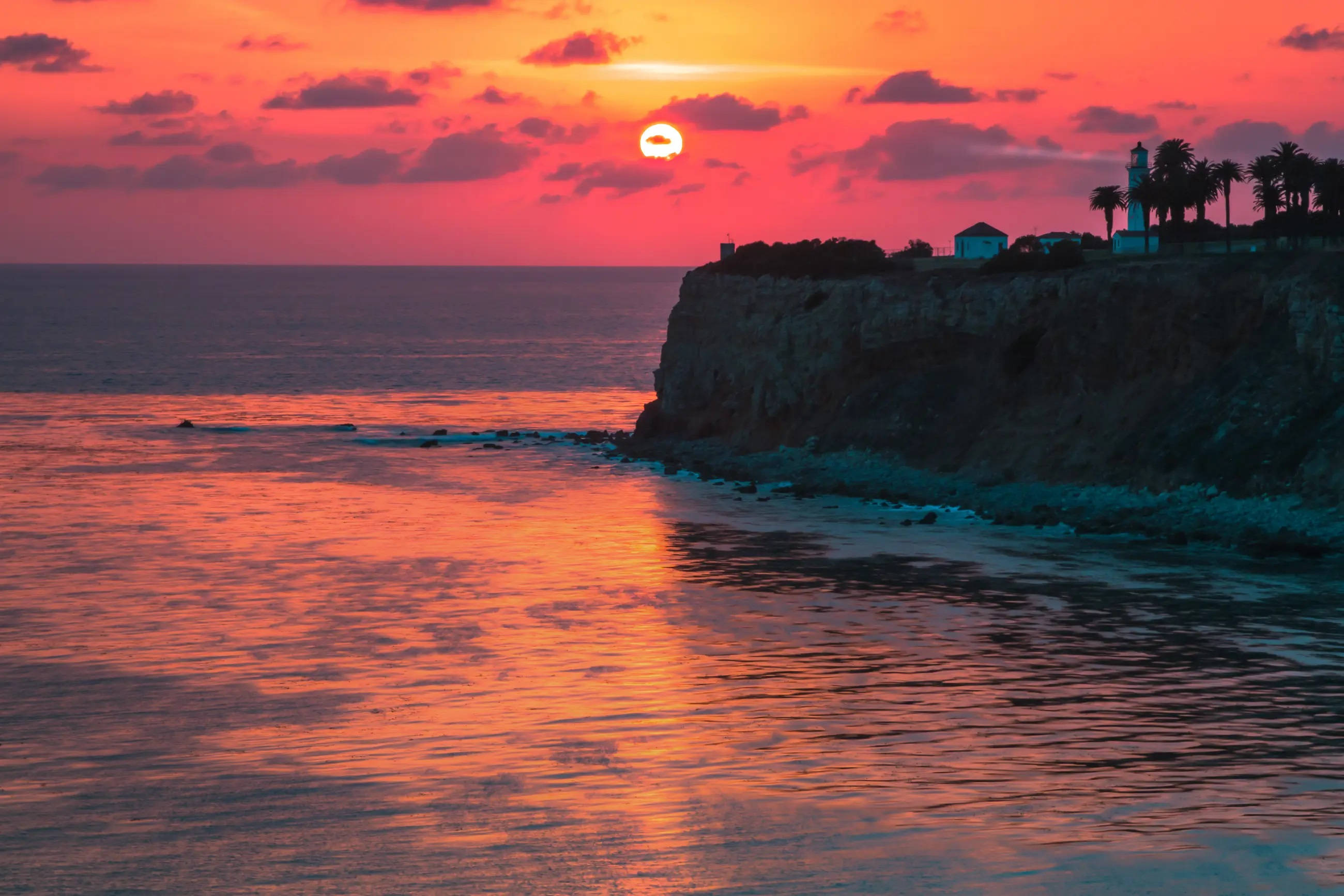 Atardecer en Terranea Bluff Los Ángeles Fondos de pantalla