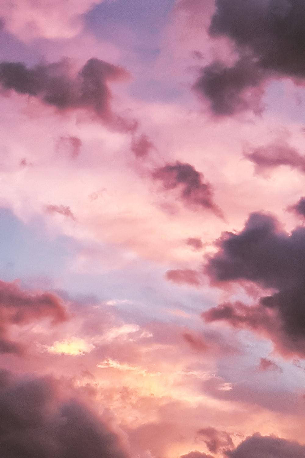 Atardecer estético rosa para iPhone Fondos de pantalla