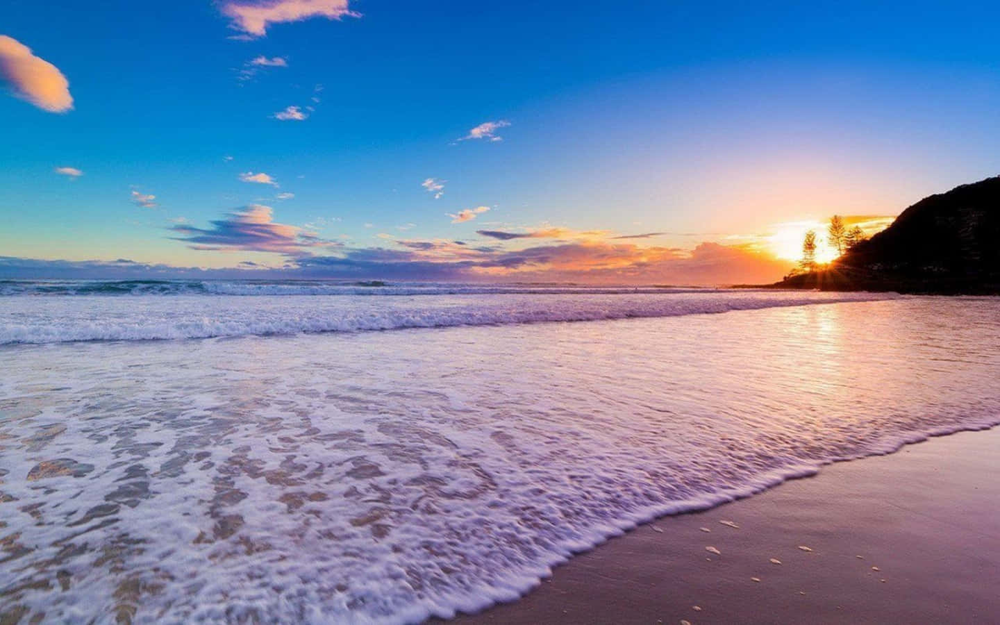 Atardecer fresco de verano en la playa Fondos de pantalla