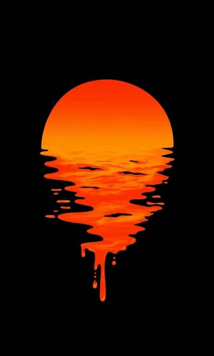 Atardecer goteante estético simple Fondos de pantalla