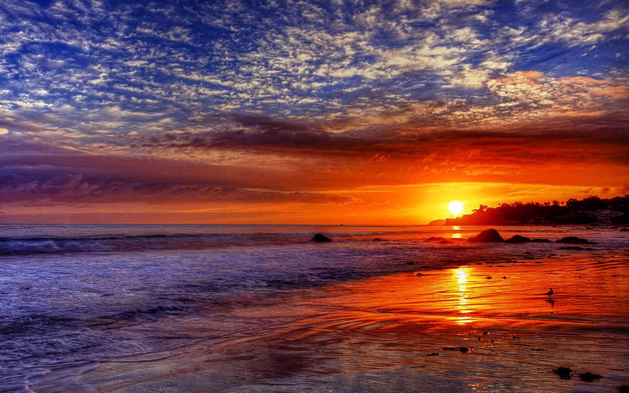 Atardecer hermoso en Malibú Fondos de pantalla