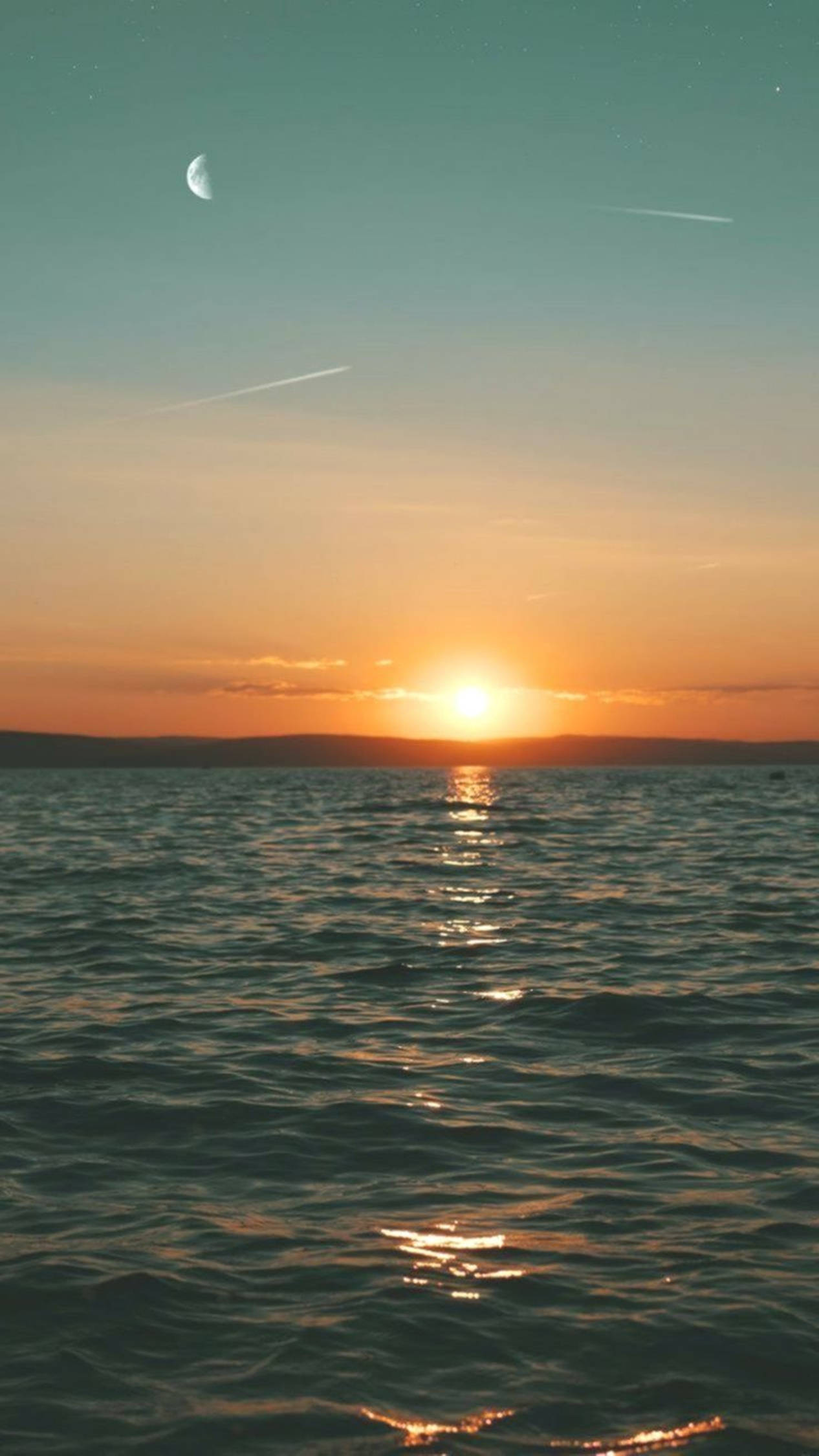 Atardecer Luna 4K Android Fondos de pantalla