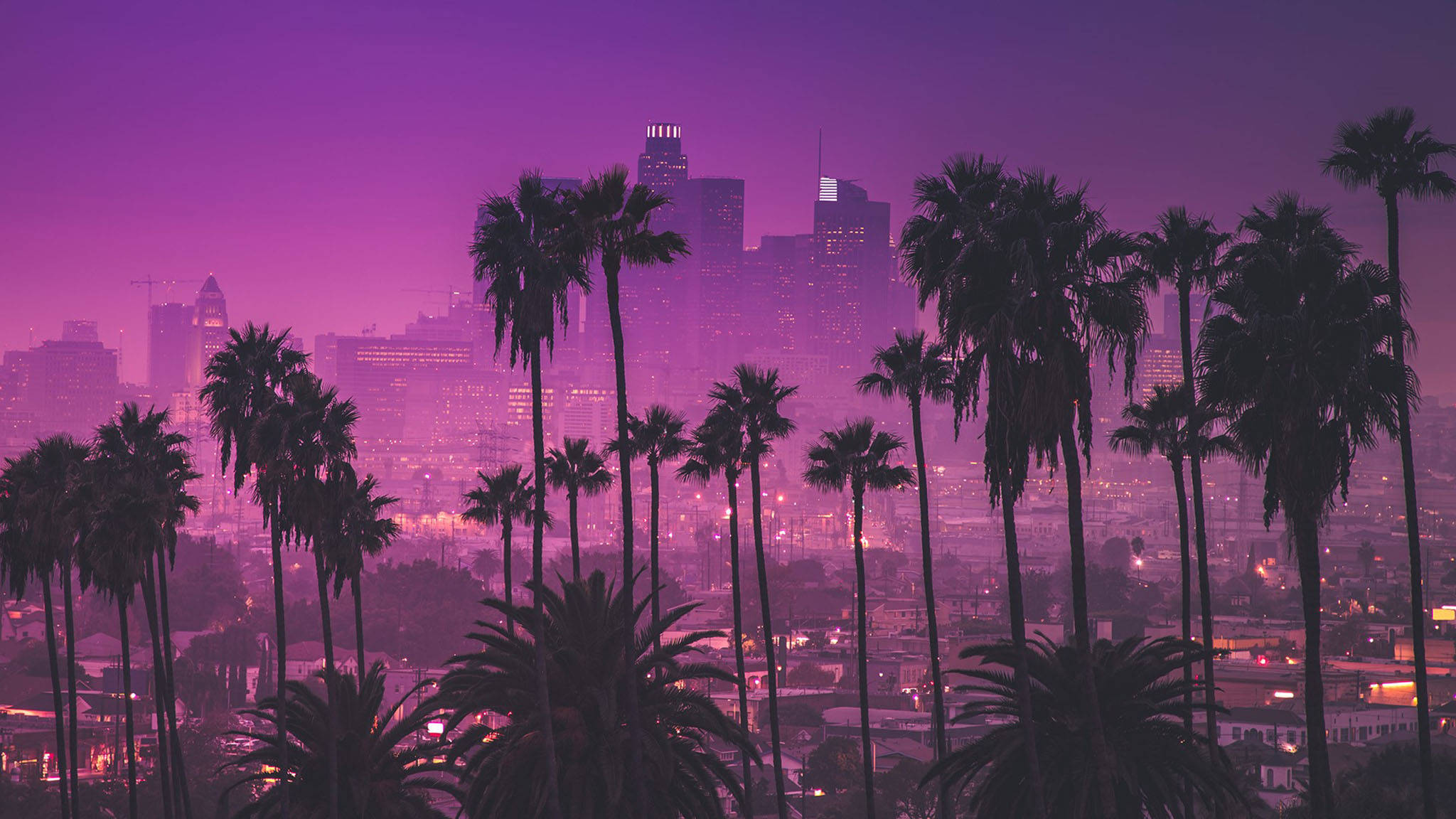 Atardecer Púrpura de Los Ángeles Fondos de pantalla