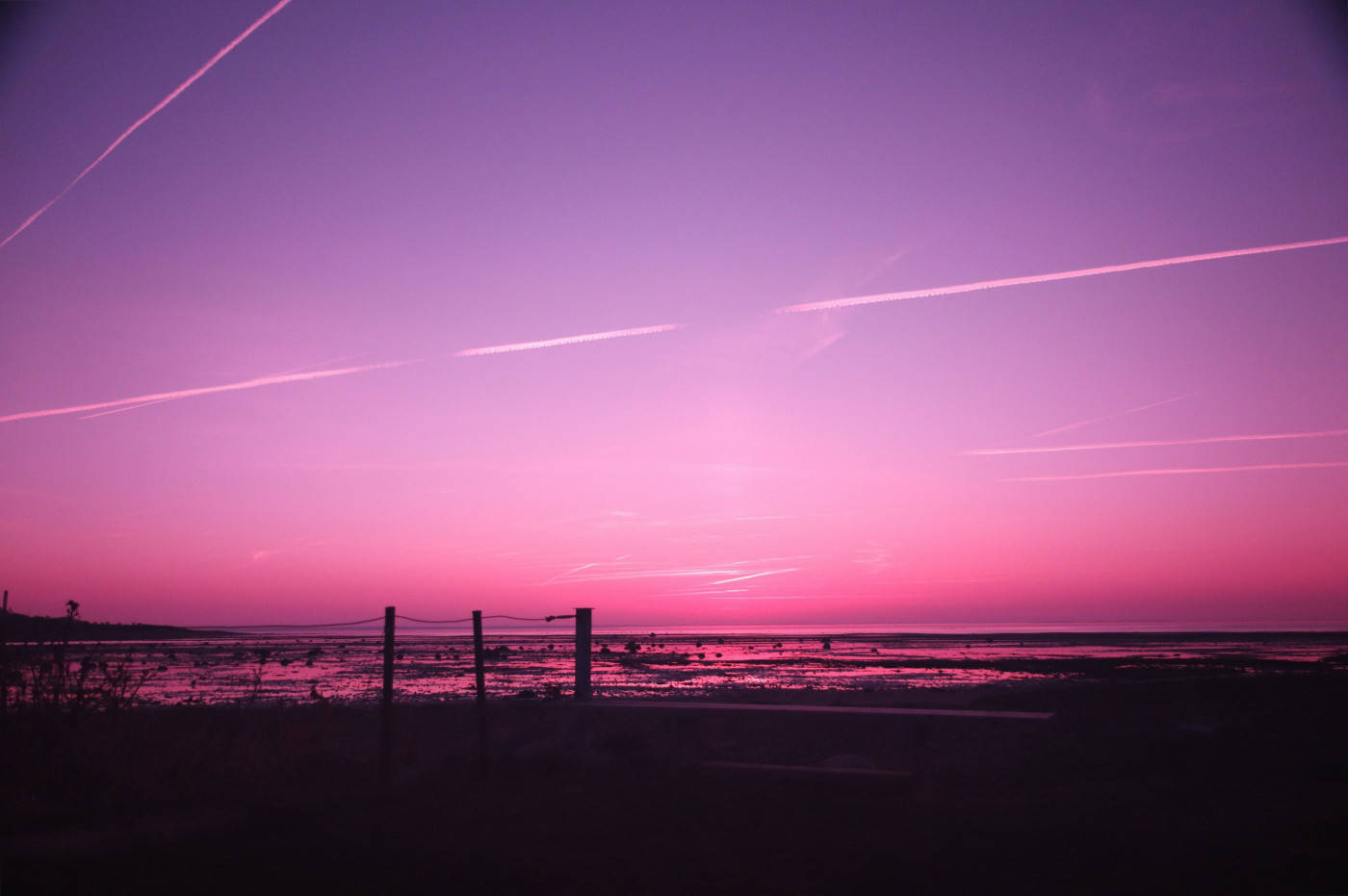 Atardecer púrpura y rosa Fondos de pantalla