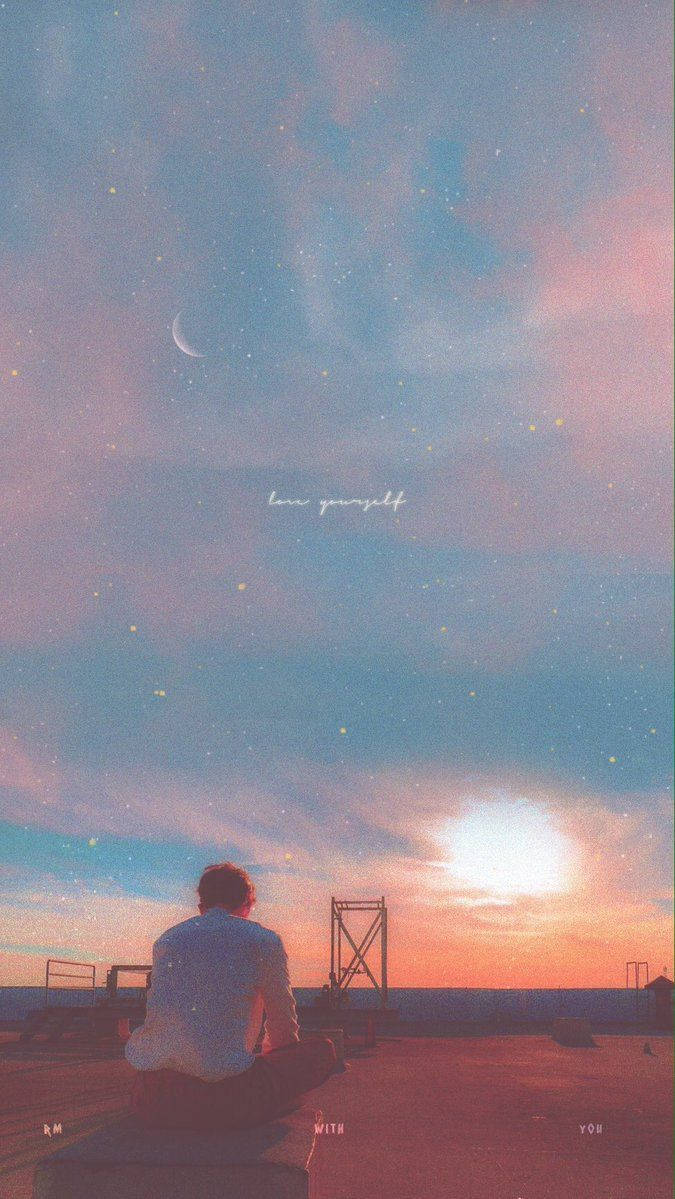 Atardecer Rosa Estético de BTS RM Fondos de pantalla