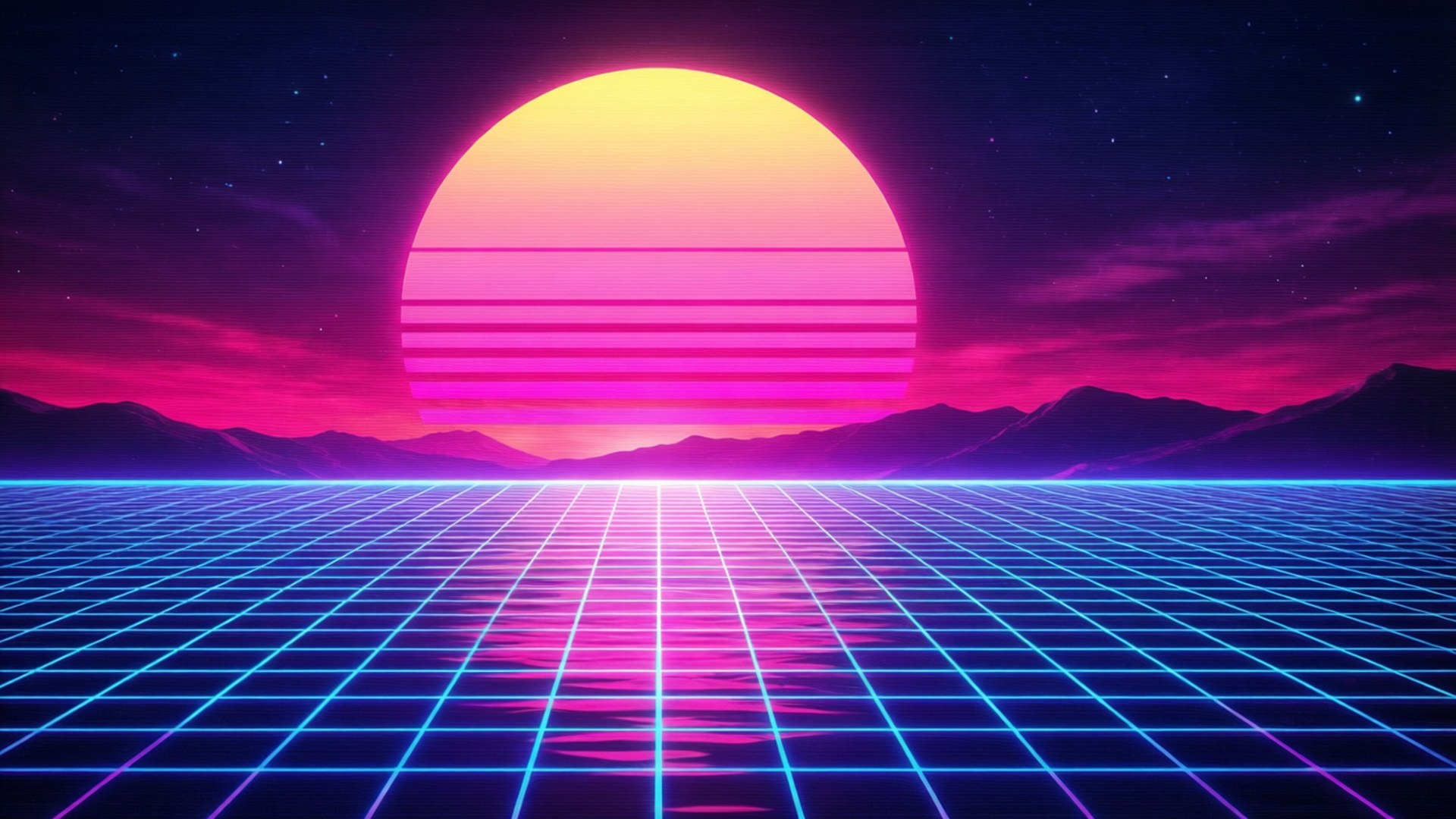 Atardecer Synthwave Fondos de pantalla