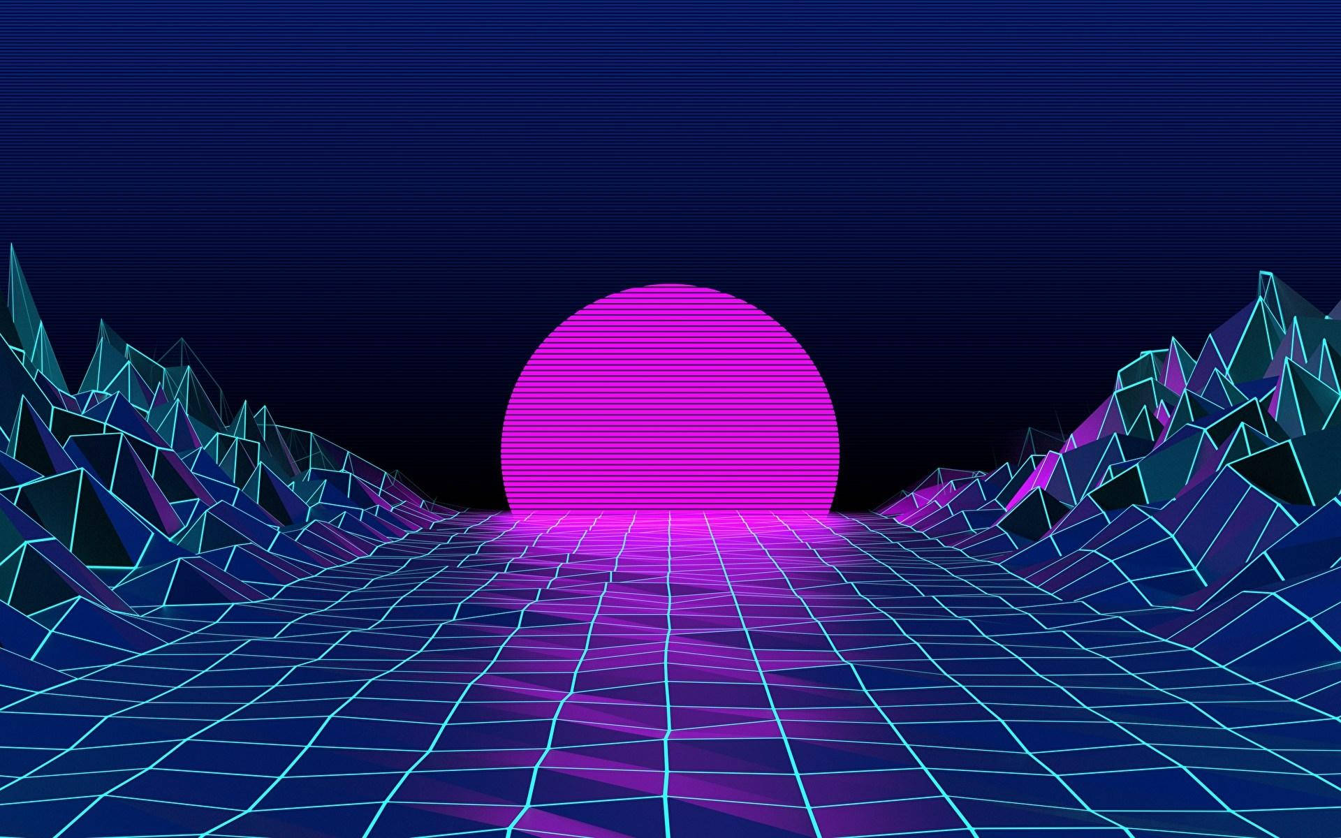 Atardecer Vaporwave Estético para Laptop Fondos de pantalla