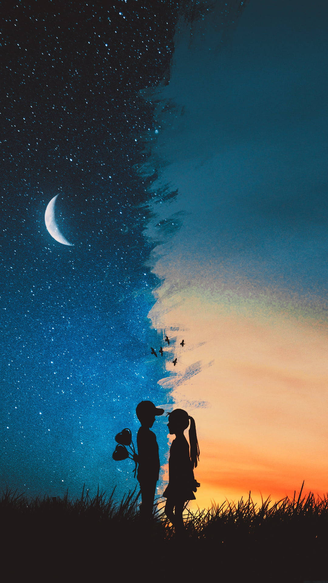 Atardecer y Cielo Estrellado Fondos de pantalla