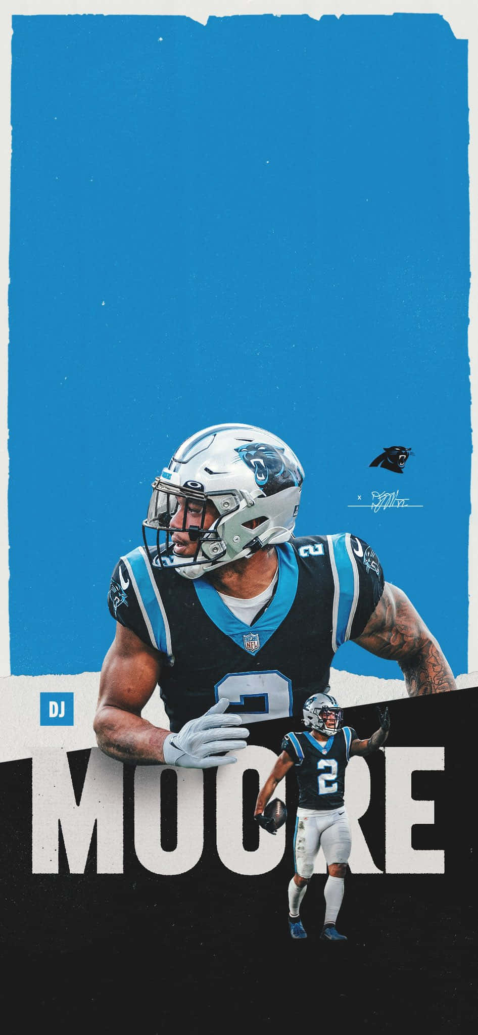 Atleta de fútbol americano DJ Moore Carolina Panthers Fondos de pantalla