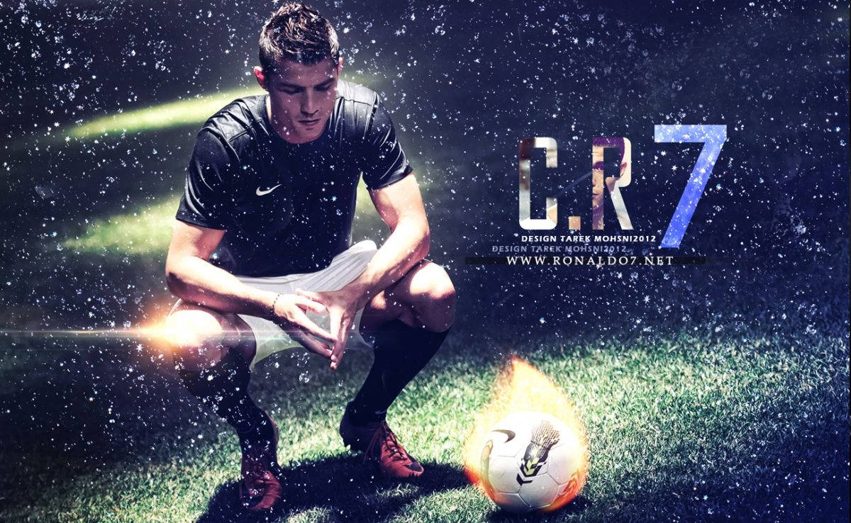 Fondo de pantalla de la obra de arte de concentración de Cristiano Ronaldo.