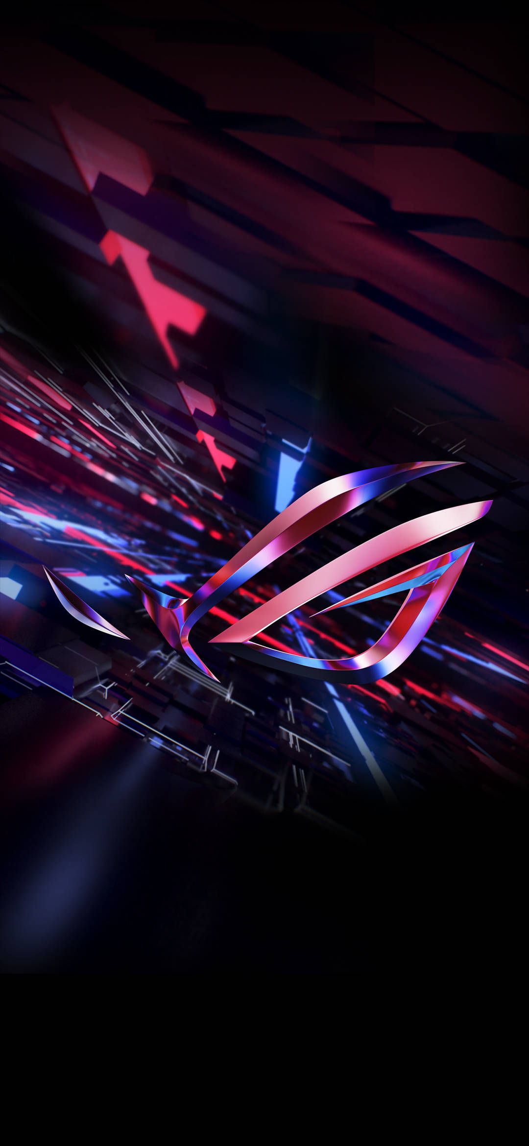Atractivo teléfono Asus ROG rojo en 3D con logotipo brillante Fondos de pantalla