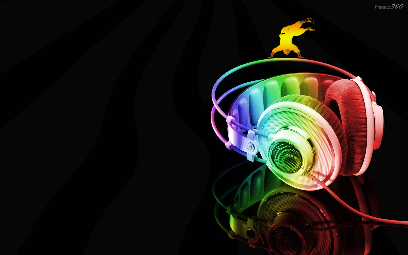 Auriculares musicales arcoíris neón adorables Fondos de pantalla