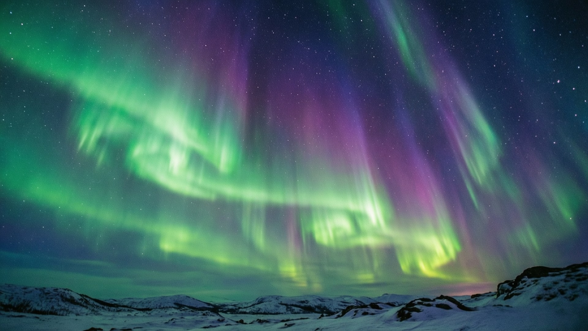 Aurora Sobre la Nieve Fondos de pantalla