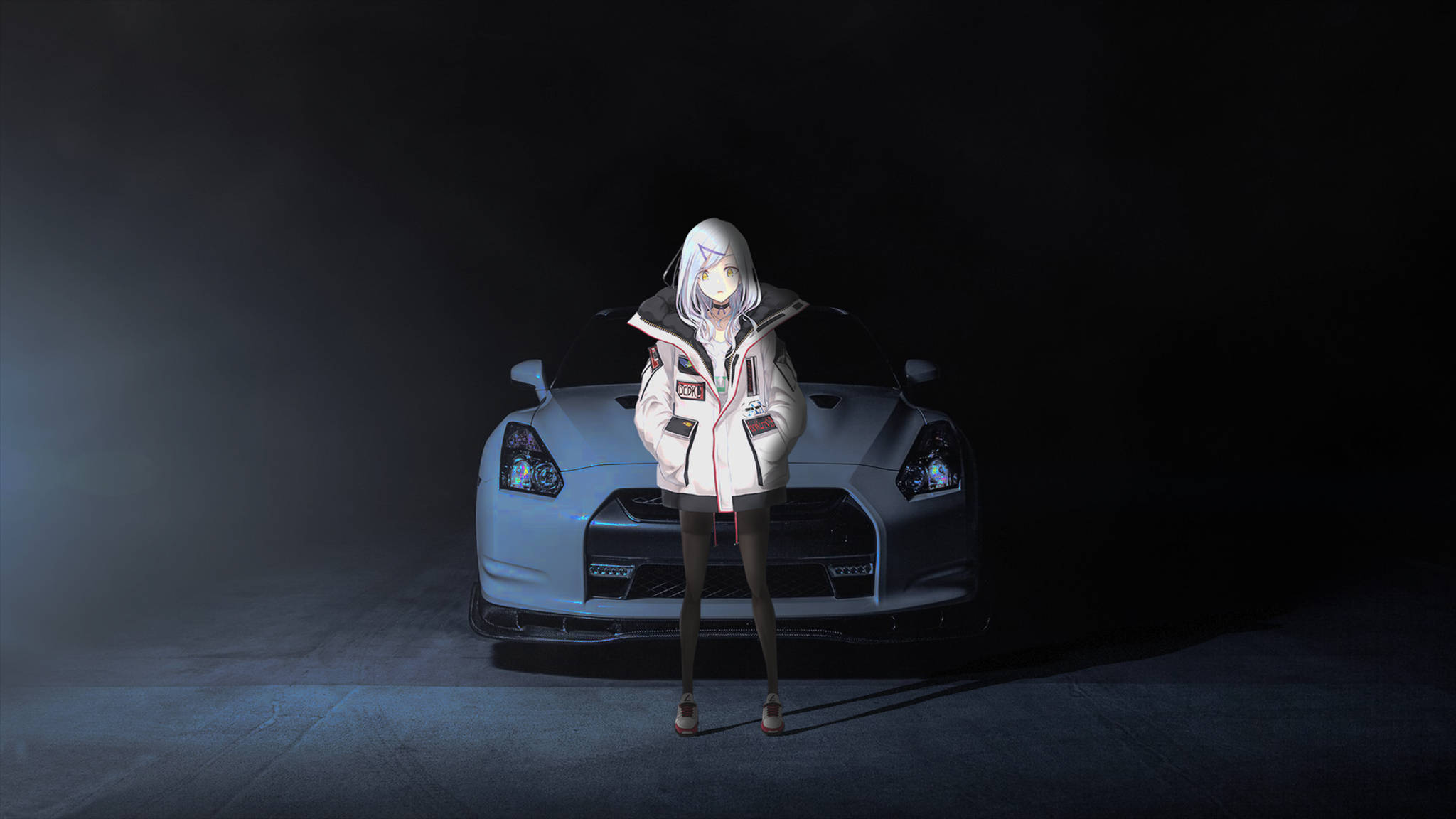 Auto Anime Blanco de Nissan Fondos de pantalla