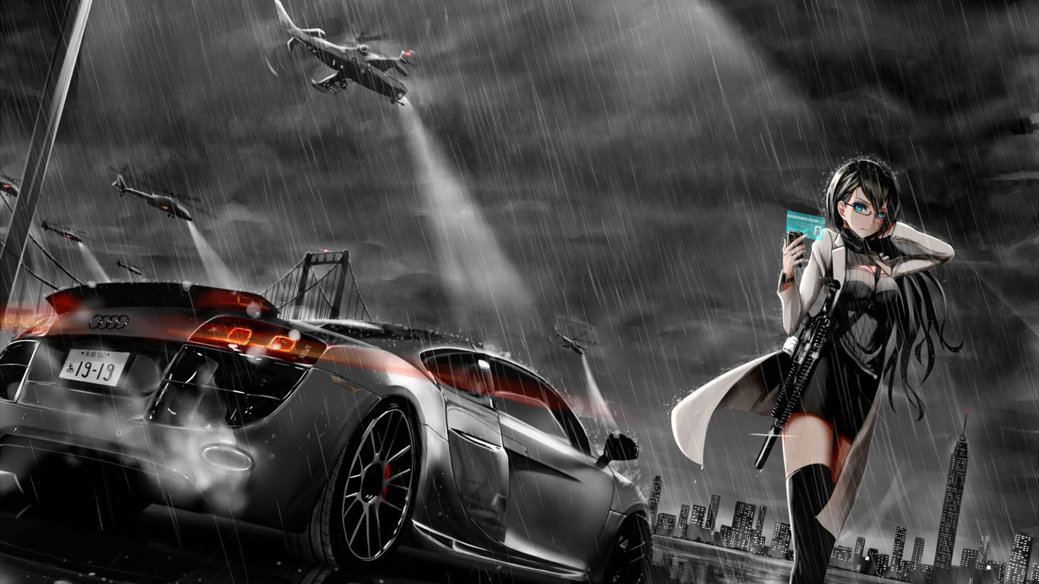 Auto Anime Plateado Audi R8 Fondos de pantalla